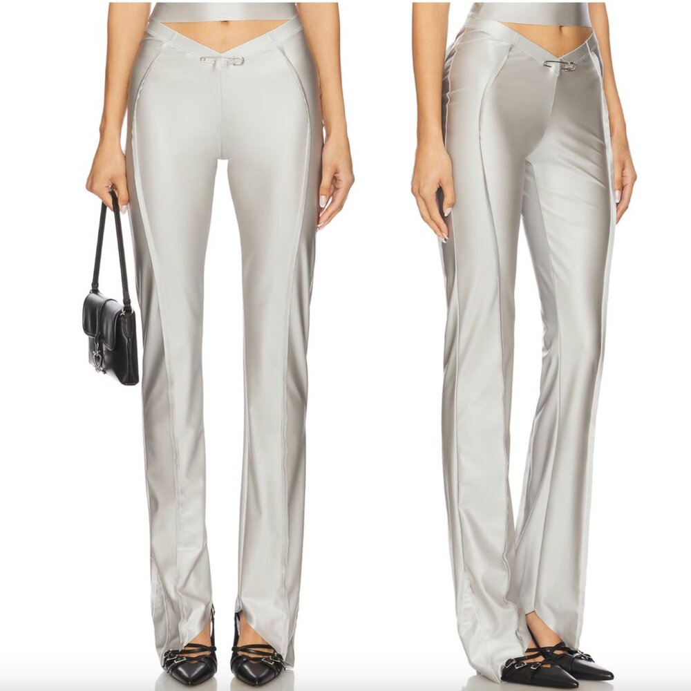 NEW SAMI MIRO VINTAGE Asymmetric Pant in Quartz Stretch Silver Medium